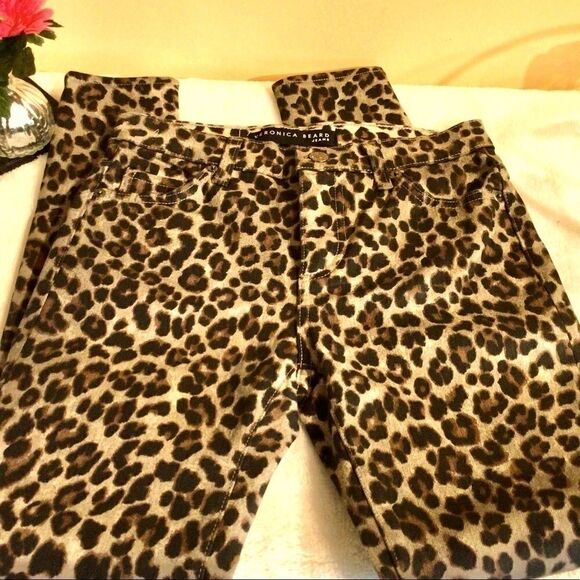 VERONICA BEARD BROOKE MID-RISE LEOPARD PRINT SKINNY JEANS SZ 0 NWT - Picture 7 of 16